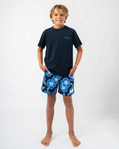Boys Way Back When Swim Short - Navy Sea White