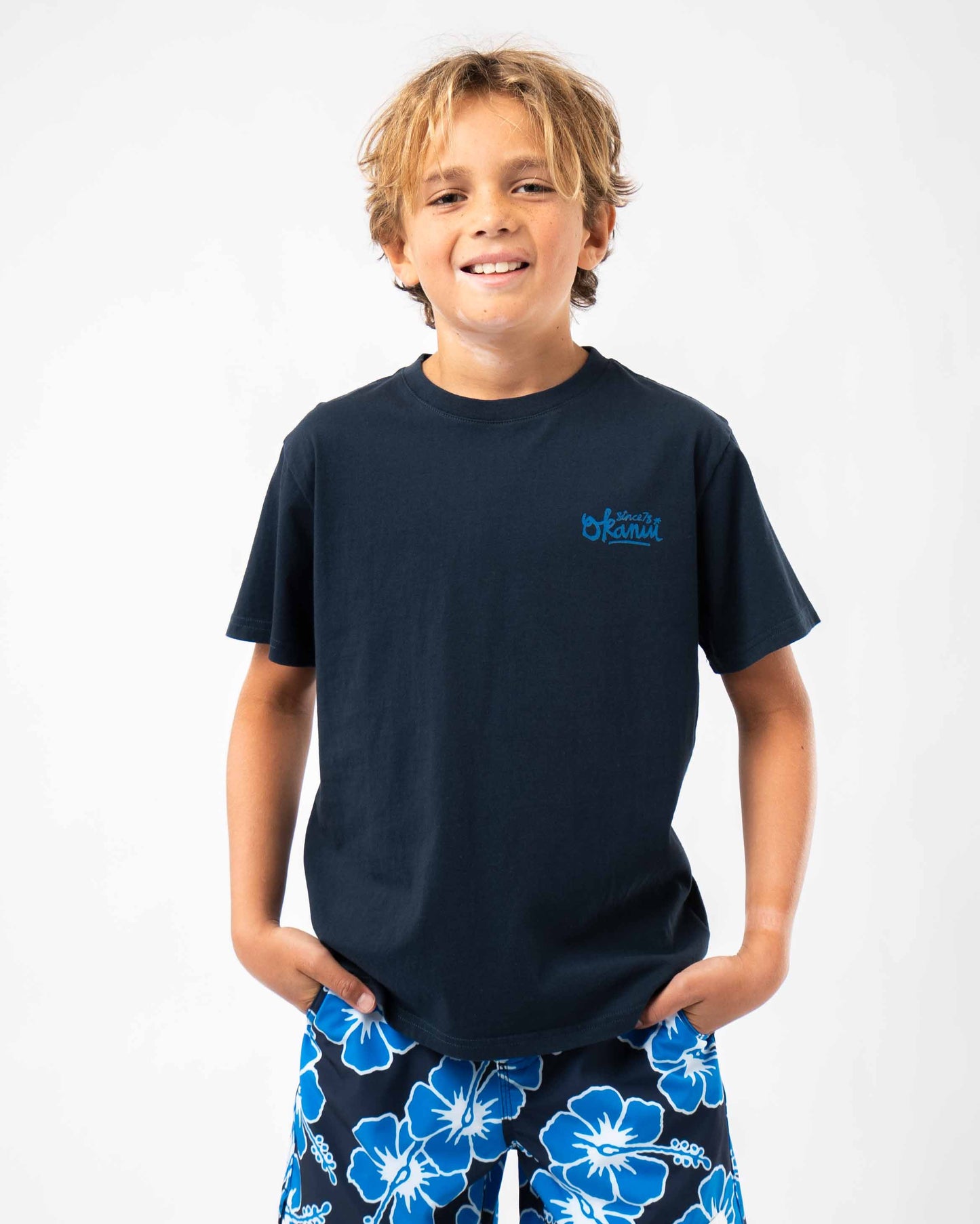 Boys Script T'Shirt - Navy