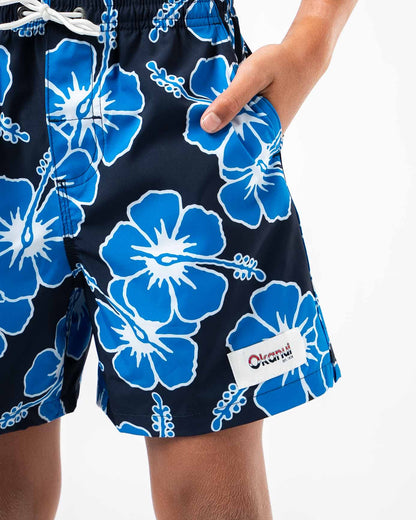 Boys Way Back When Swim Short - Navy Sea White