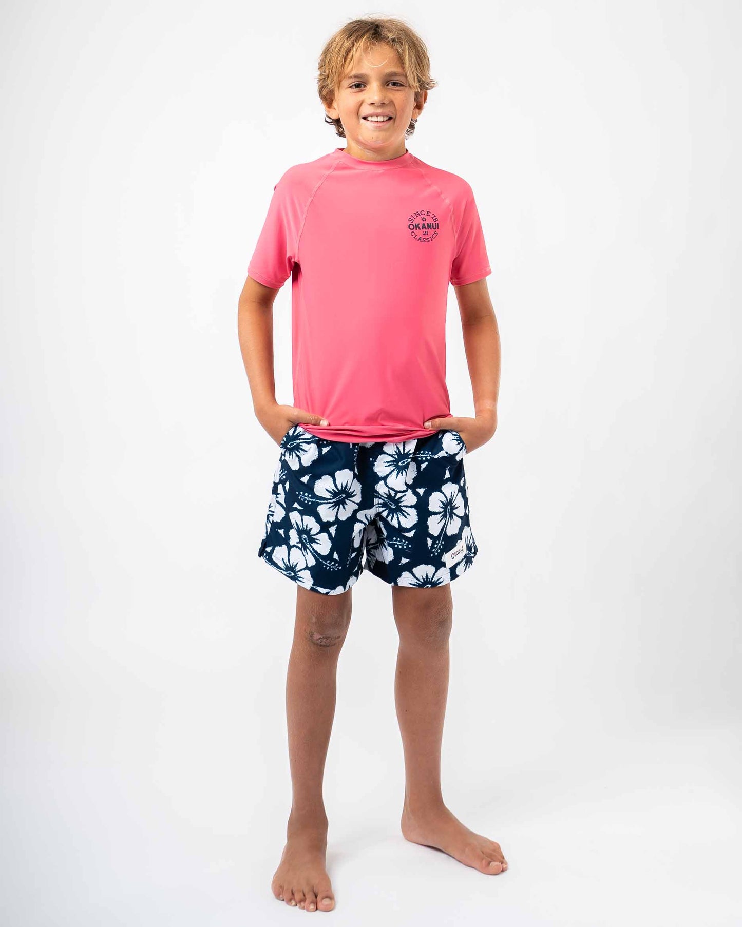 Boys Ikon Short Sleeve Rashie -Pink