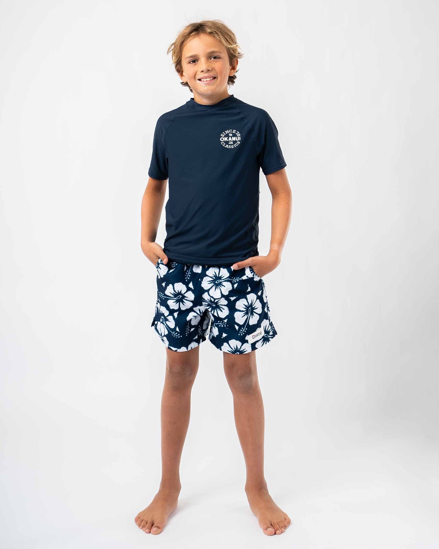 Boys Ikon Short Sleeve Rashie - Navy