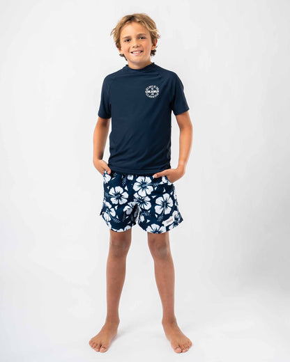 Boys Ikon Short Sleeve Rashie - Navy