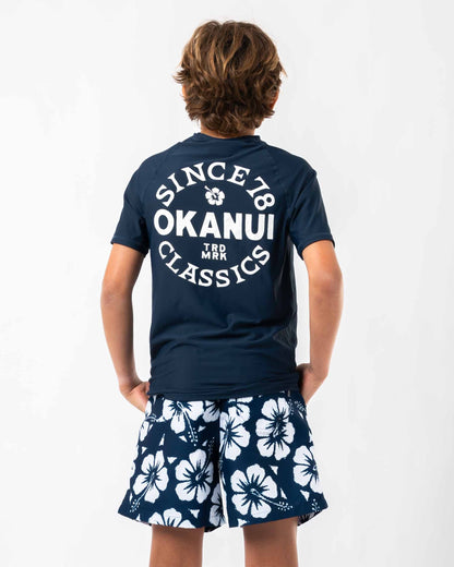 Boys Ikon Short Sleeve Rashie - Navy