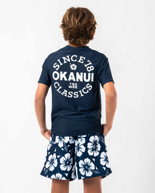 Boys Ikon Short Sleeve Rashie - Navy