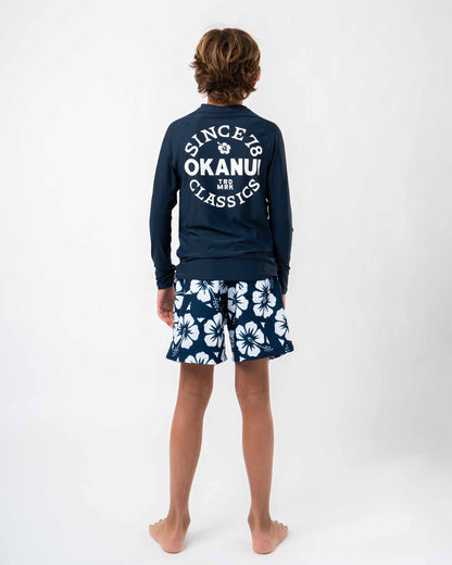 Boys Ikon Long Sleeve Rashie - Navy
