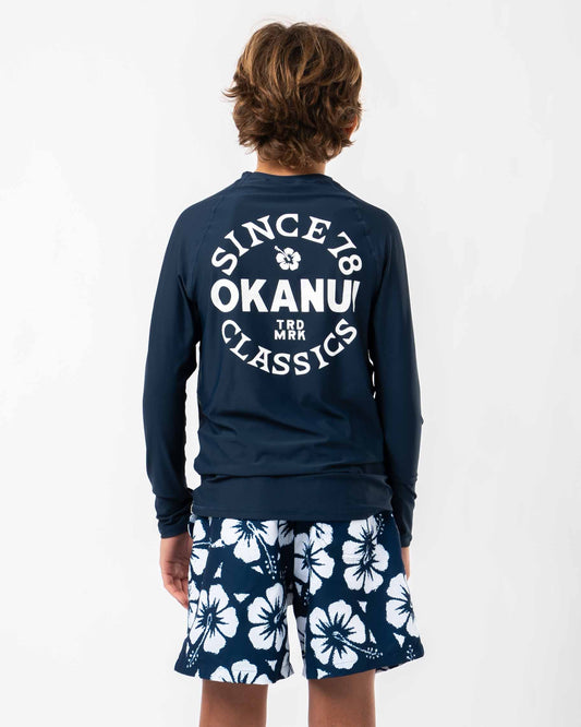 Boys Ikon Long Sleeve Rashie - Navy