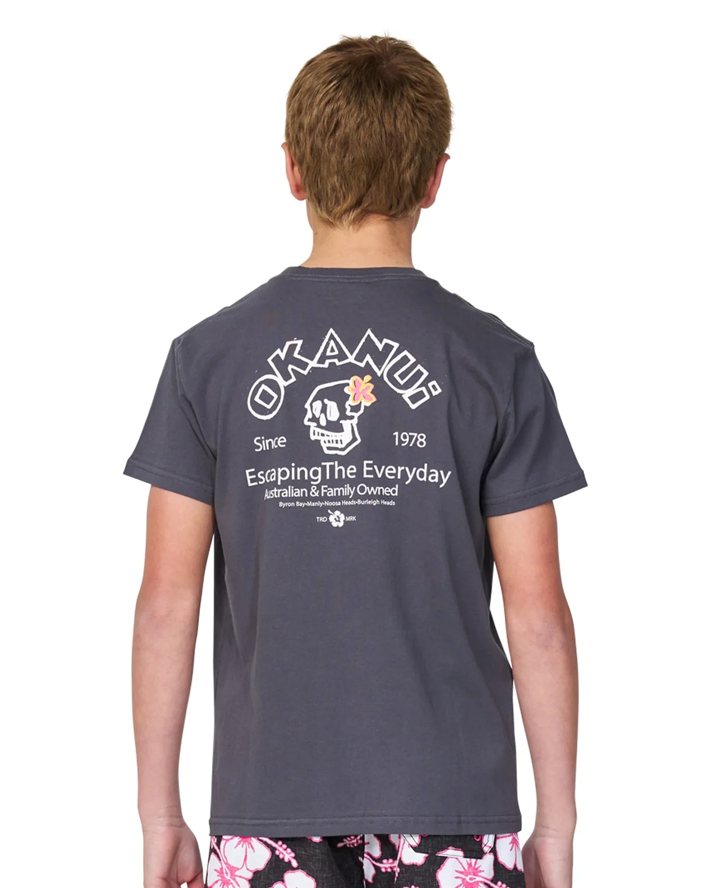 Boys - T-Shirt - Hula Skull - Washed Black