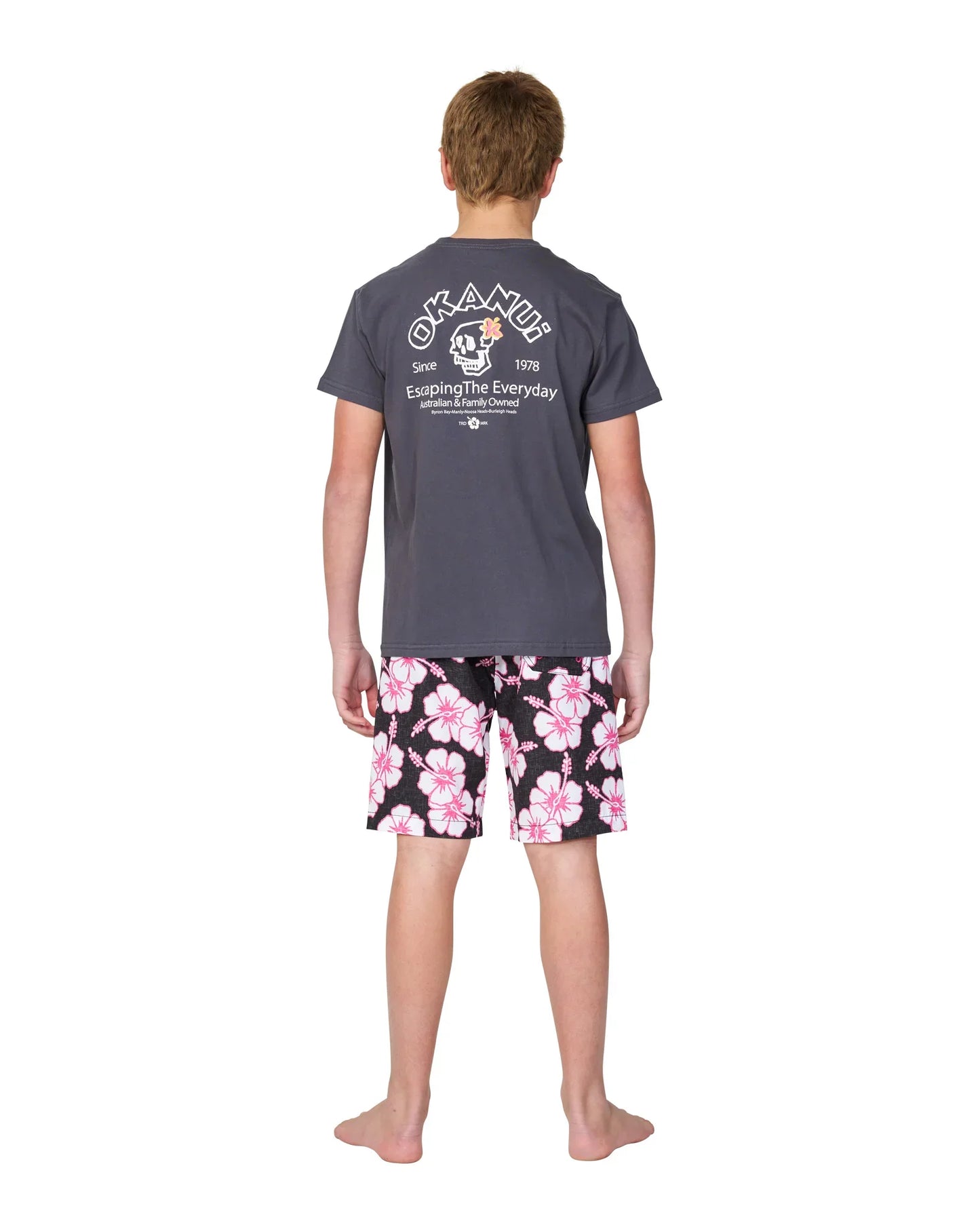 Boys - T-Shirt - Hula Skull - Washed Black