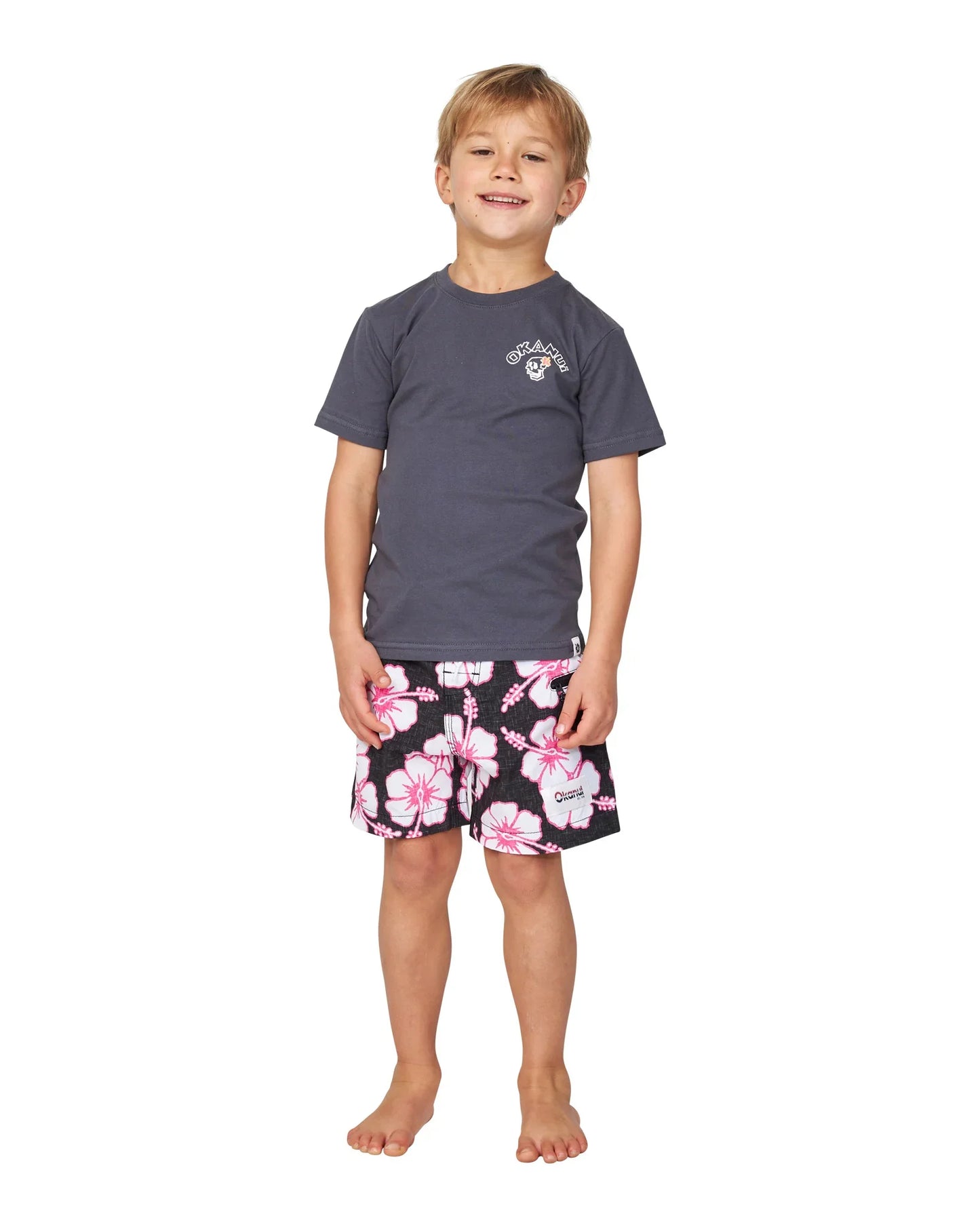 Boys - T-Shirt - Hula Skull - Washed Black