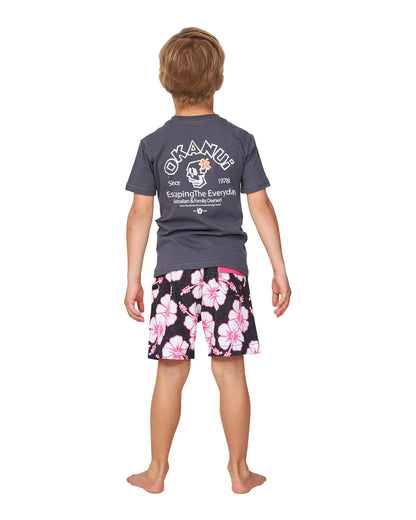 Boys - T-Shirt - Hula Skull - Washed Black