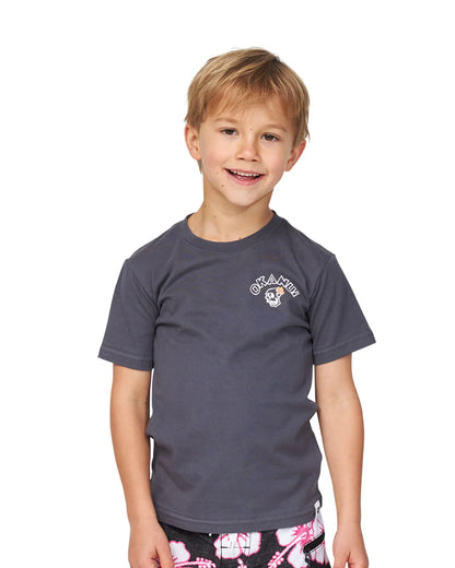 Boys - T-Shirt - Hula Skull - Washed Black