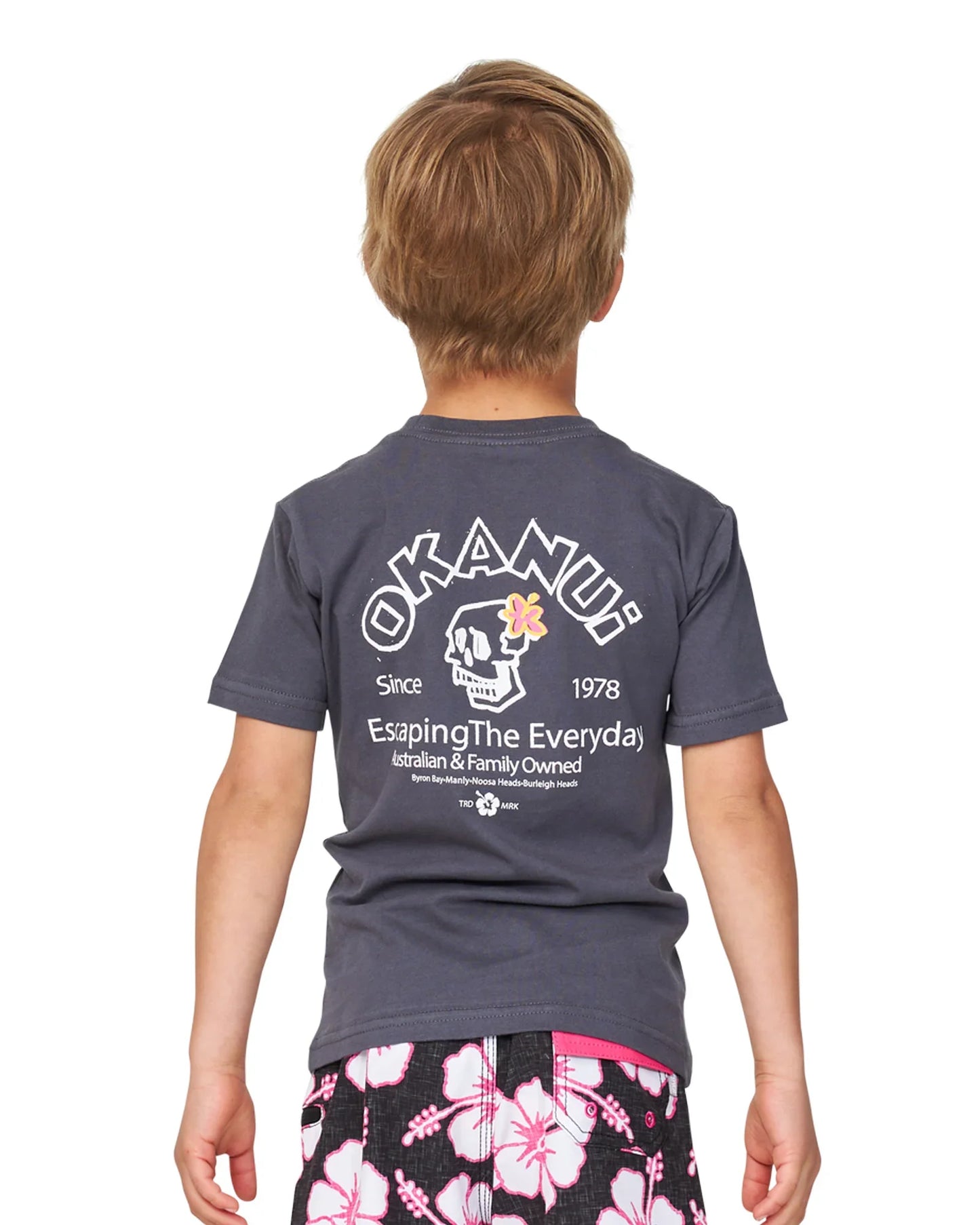 Boys - T-Shirt - Hula Skull - Washed Black