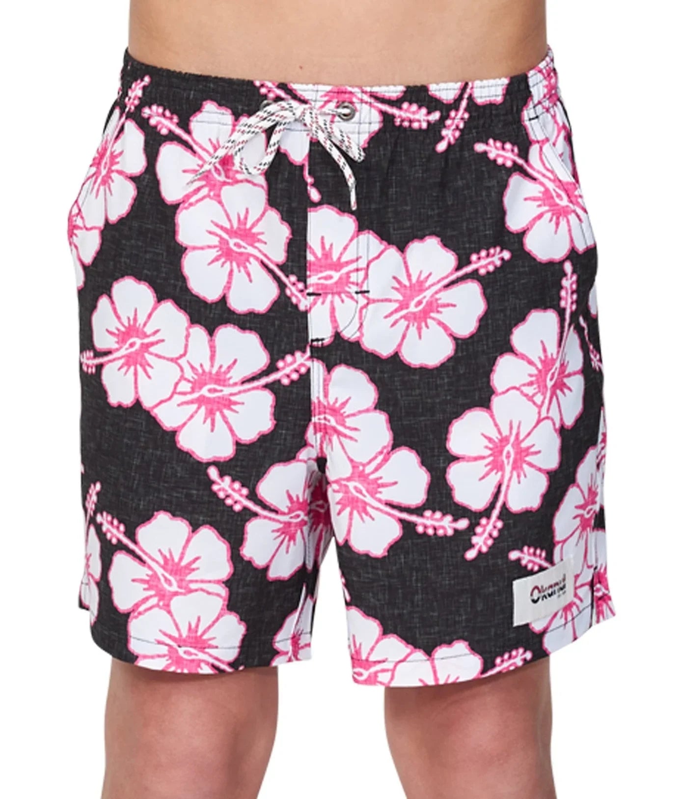 Boys - Stretch Swim Short - Way Back When - Black Pink