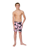 Boys - Stretch Swim Short - Way Back When - Black Pink