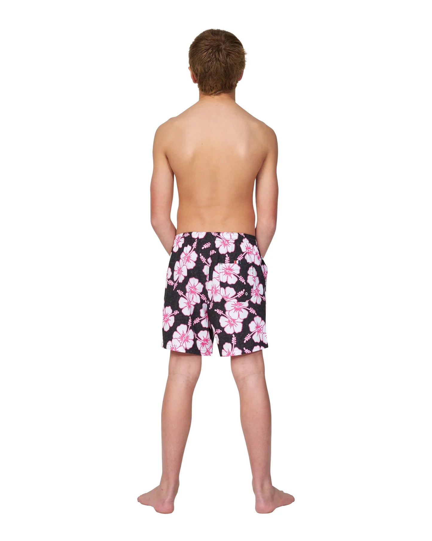 Boys - Stretch Swim Short - Way Back When - Black Pink