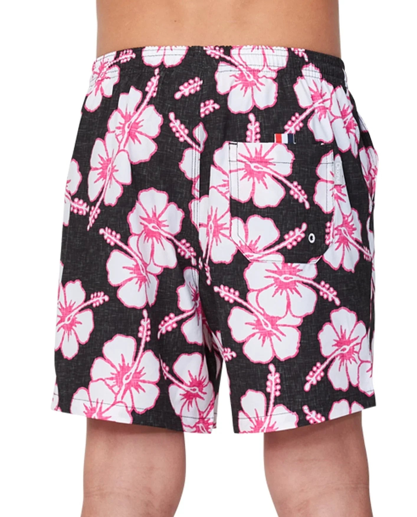 Boys - Stretch Swim Short - Way Back When - Black Pink