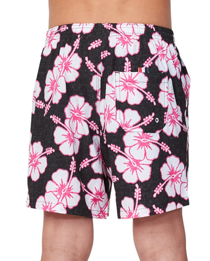 Boys - Stretch Swim Short - Way Back When - Black Pink