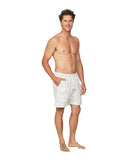 A men's classic short shorts showing the right side part pocket. 