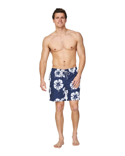 Mens - Stretch Swim Short - OG Hibiscus - Navy White