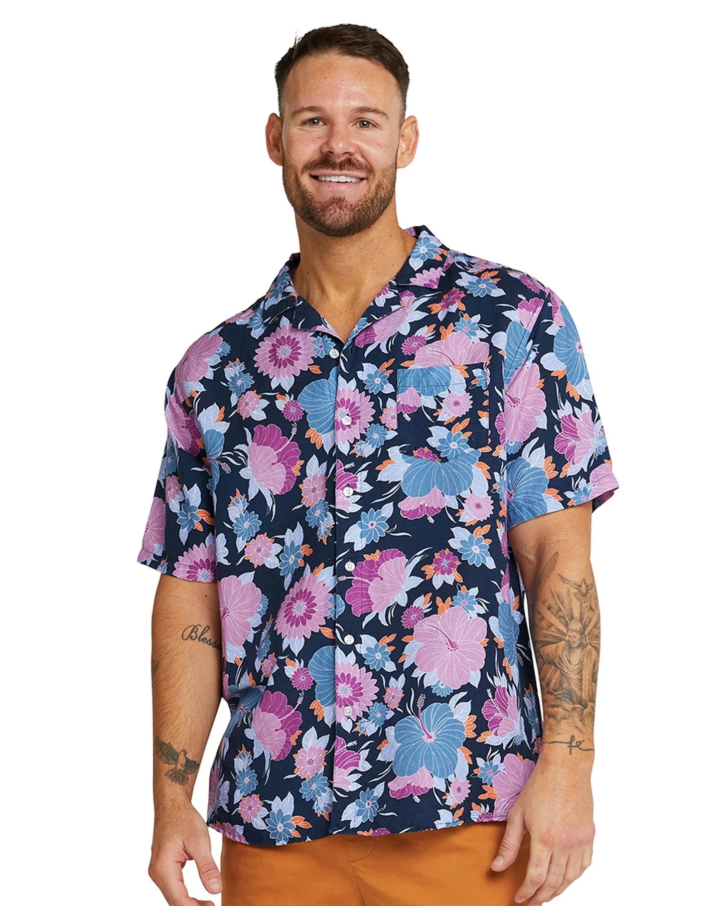Mens - Aloha Shirt - Fleetwood - Navy Multi
