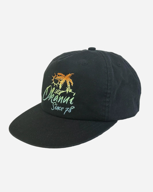 Okanui Rising Sun Adult snapback trucker cap in Black