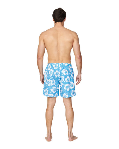 Mens - Stretch Swim Short - Hibiscus Washed Blue