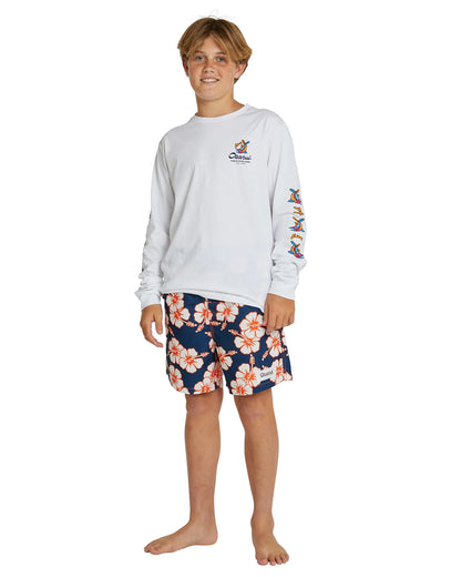 Boys - Long Sleeve T-Shirt - Fish & Chips - White