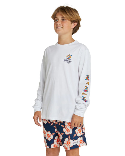 Boys - Long Sleeve T-Shirt - Fish & Chips - White