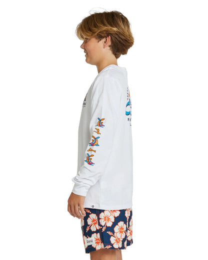 Boys - Long Sleeve T-Shirt - Fish & Chips - White