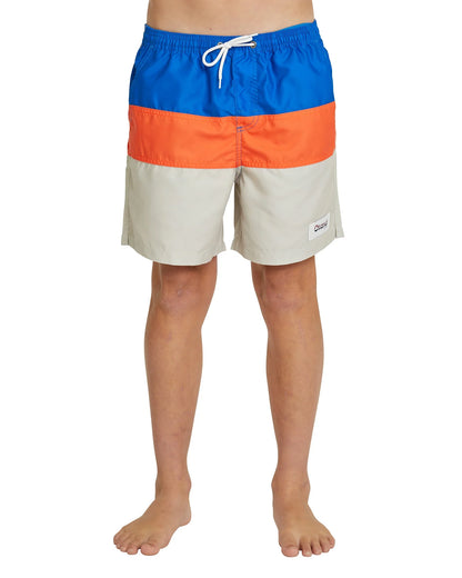 Boys - Swim Short - Okanui Blocks  - Royal Blue / Orange