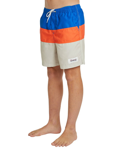Boys - Swim Short - Okanui Blocks  - Royal Blue / Orange