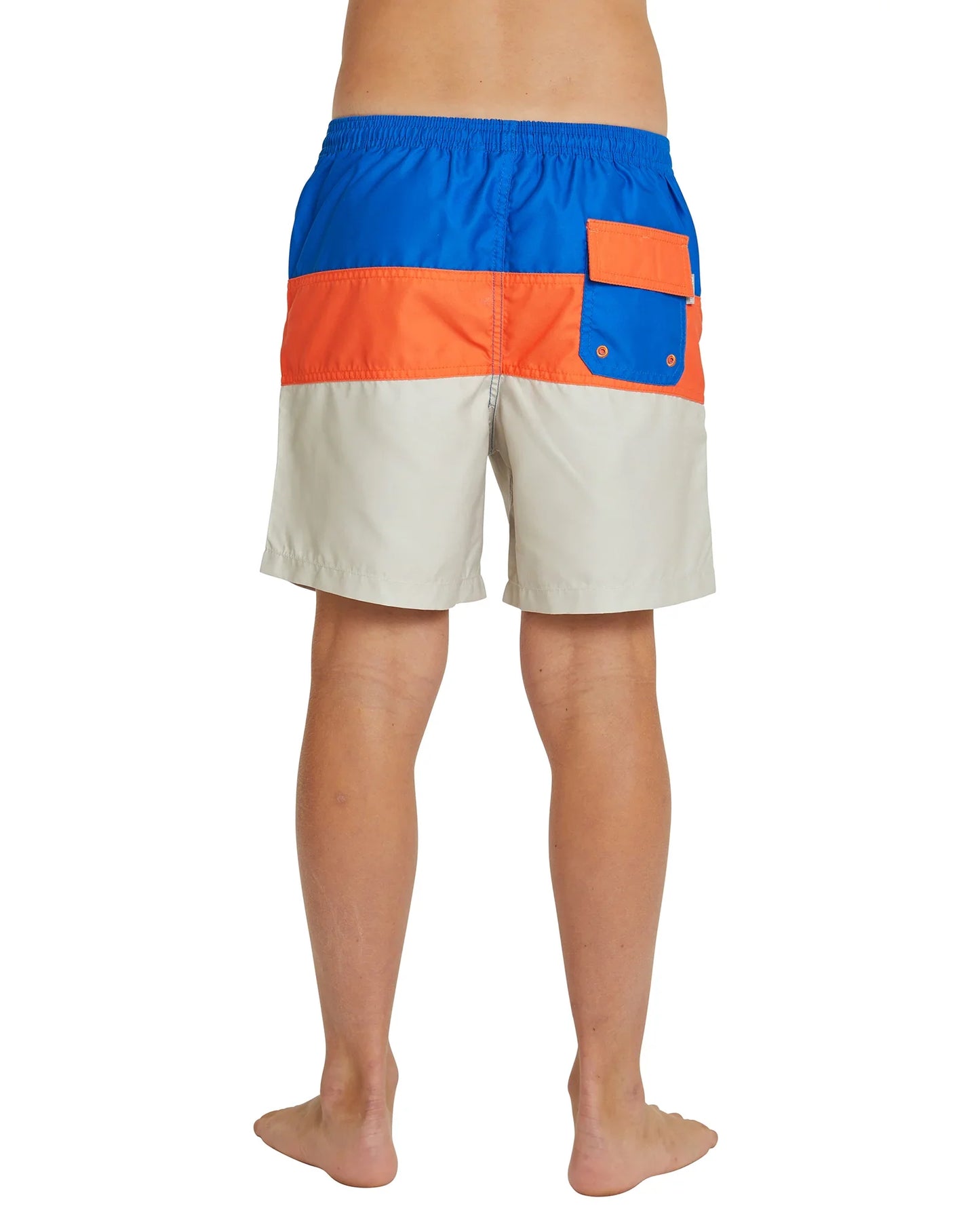 Boys - Swim Short - Okanui Blocks  - Royal Blue / Orange