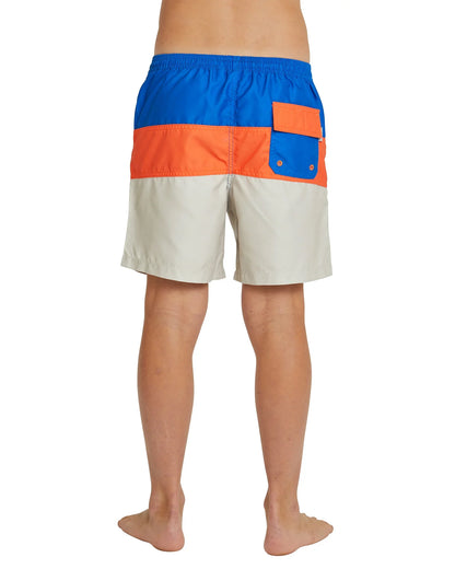 Boys - Swim Short - Okanui Blocks  - Royal Blue / Orange
