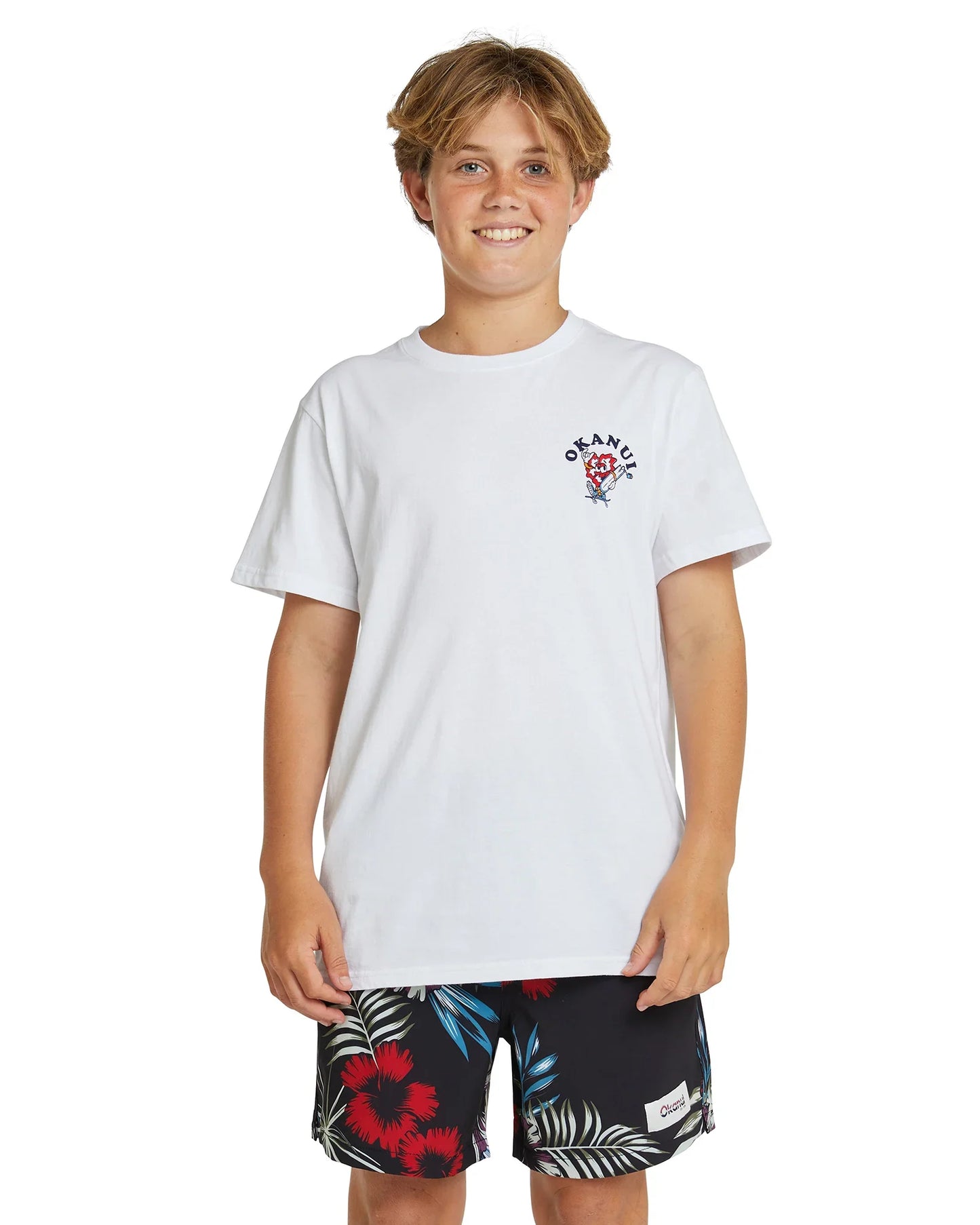 Boys - T-Shirt - Hibiscus Skate - White