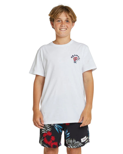 Boys - T-Shirt - Hibiscus Skate - White