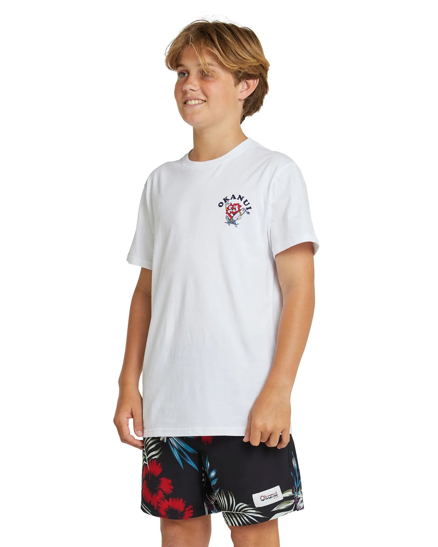 Boys - T-Shirt - Hibiscus Skate - White