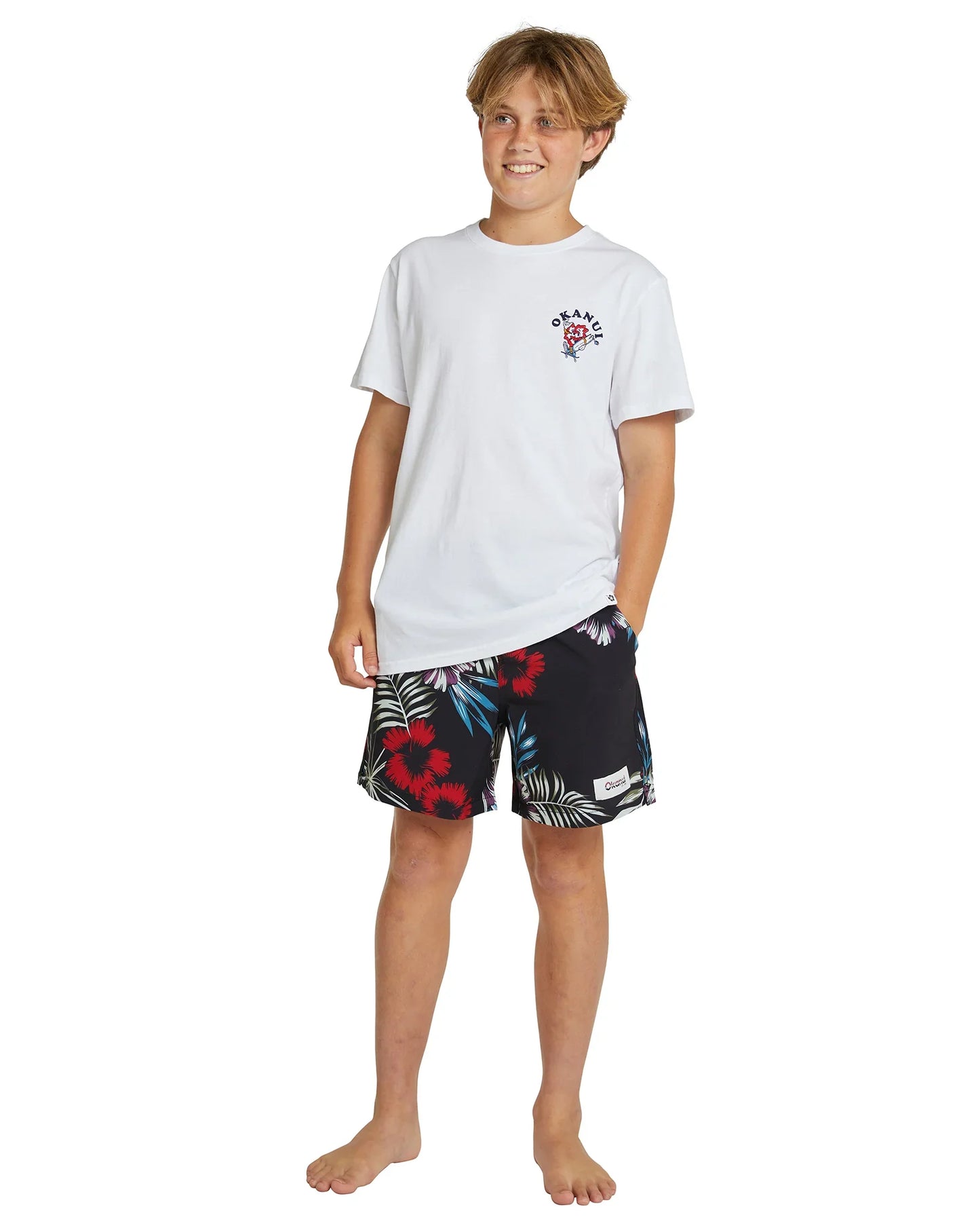 Boys - T-Shirt - Hibiscus Skate - White