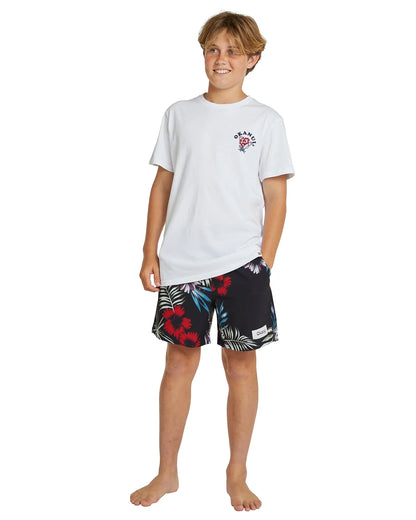 Boys - T-Shirt - Hibiscus Skate - White
