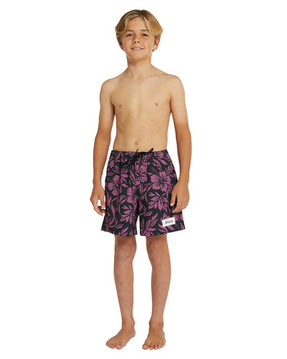 Boys - Stretch Swim Short - Waterhole - Black Rum