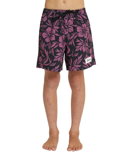 Boys - Stretch Swim Short - Waterhole - Black Rum