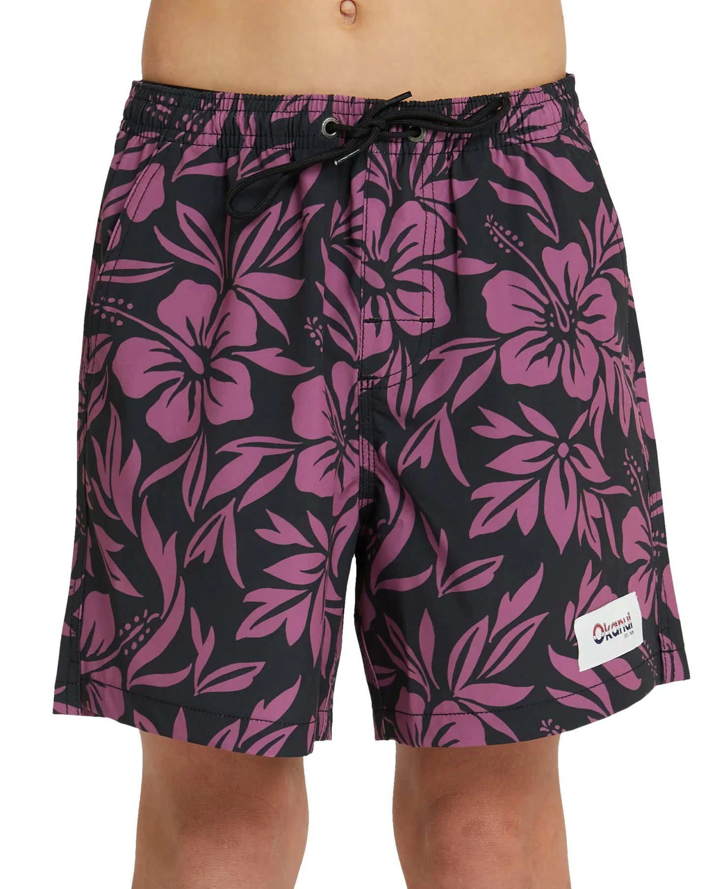 Boys - Stretch Swim Short - Waterhole - Black Rum