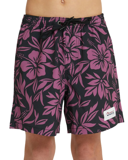 Boys - Stretch Swim Short - Waterhole - Black Rum
