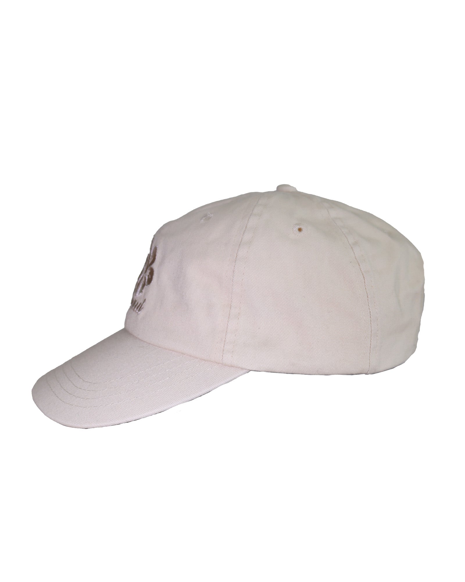 Left Side view of the Okanui Womens Snapback Trucker Cap in Natural