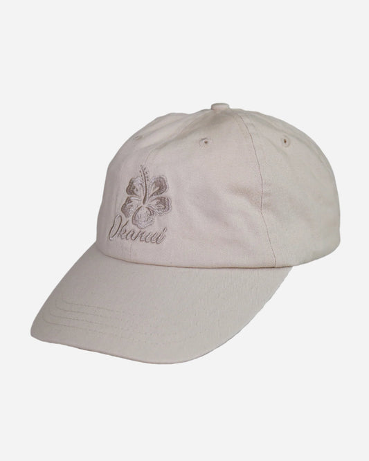 Front view of the Okanui Womens Snapback Trucker Cap in Natural