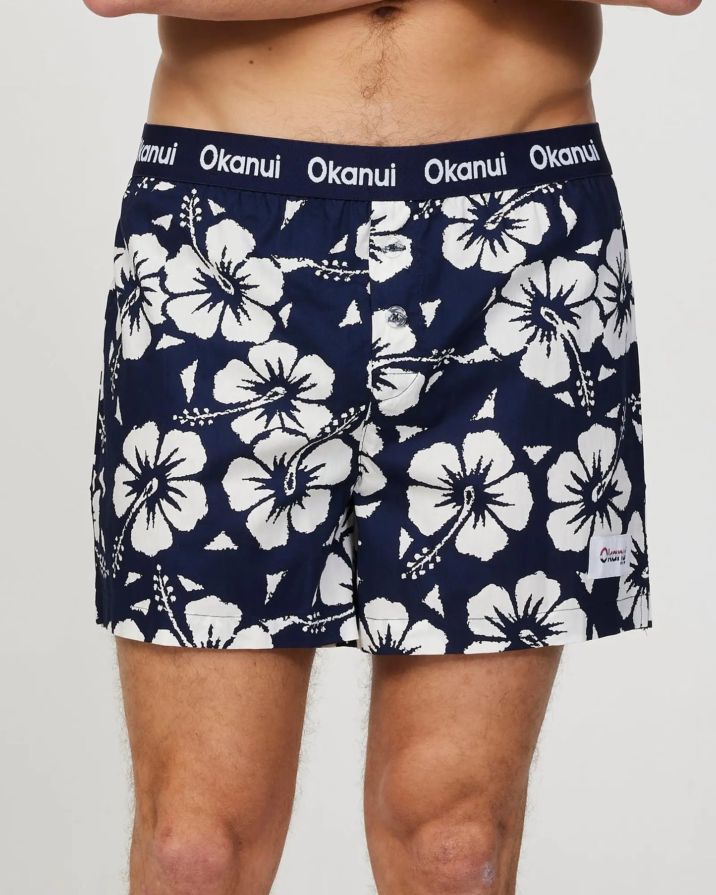 Okanui boxer shorts for men front view no hands