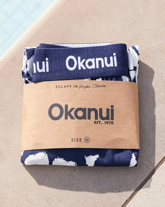 Folded Okanui boxers for men in blue and white color