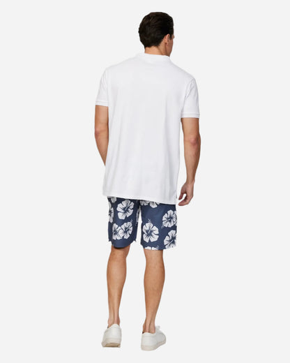 Full body back view of the Okanui Byrd Active Mens Walk Short in Iron