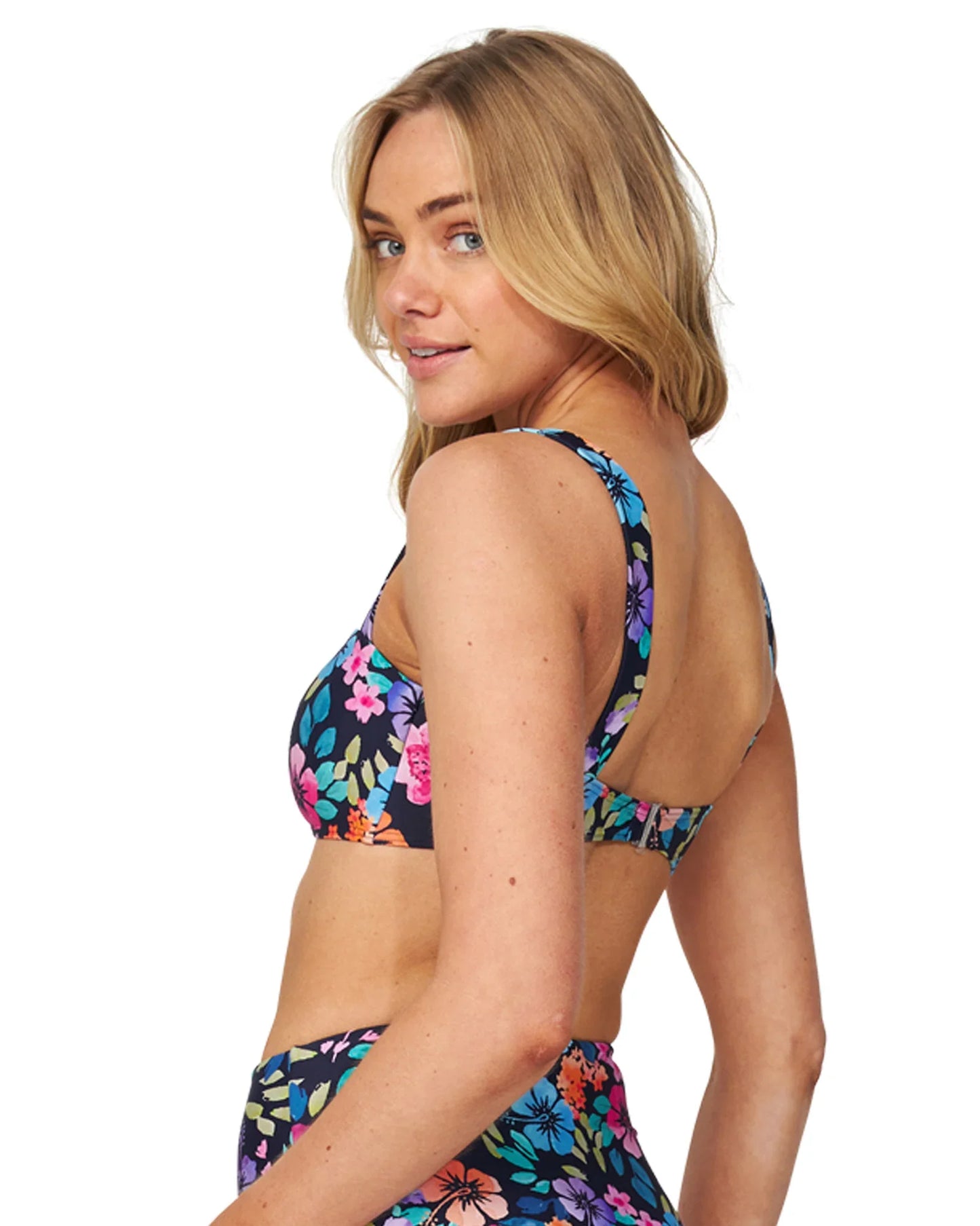 Womens - Swim Top - Bandeau Bikini Top - Bandeau - Tropicana Navy