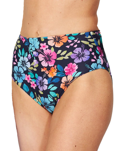 Womens - Swim Bottom - Womens - Swim Bottom - High Waist Bikini - Evergreen - Tropicana Navy