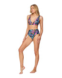 Womens - Swim Top - Trapezium Bikini Top - Evergreen - Tropicana Navy